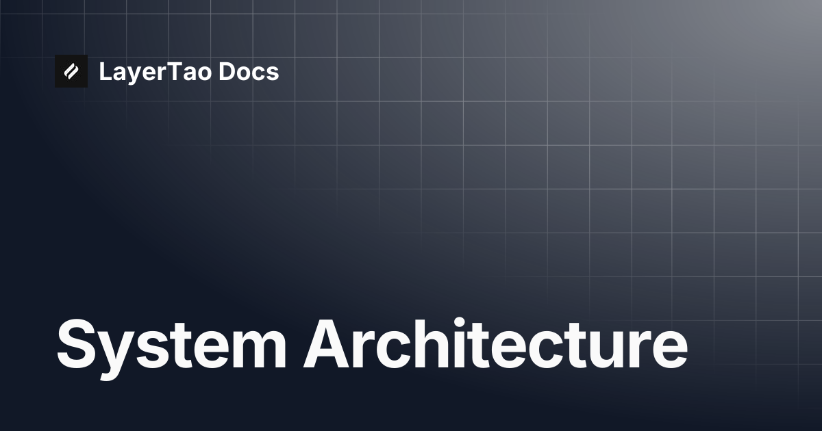 System Architecture | LayerTao Docs